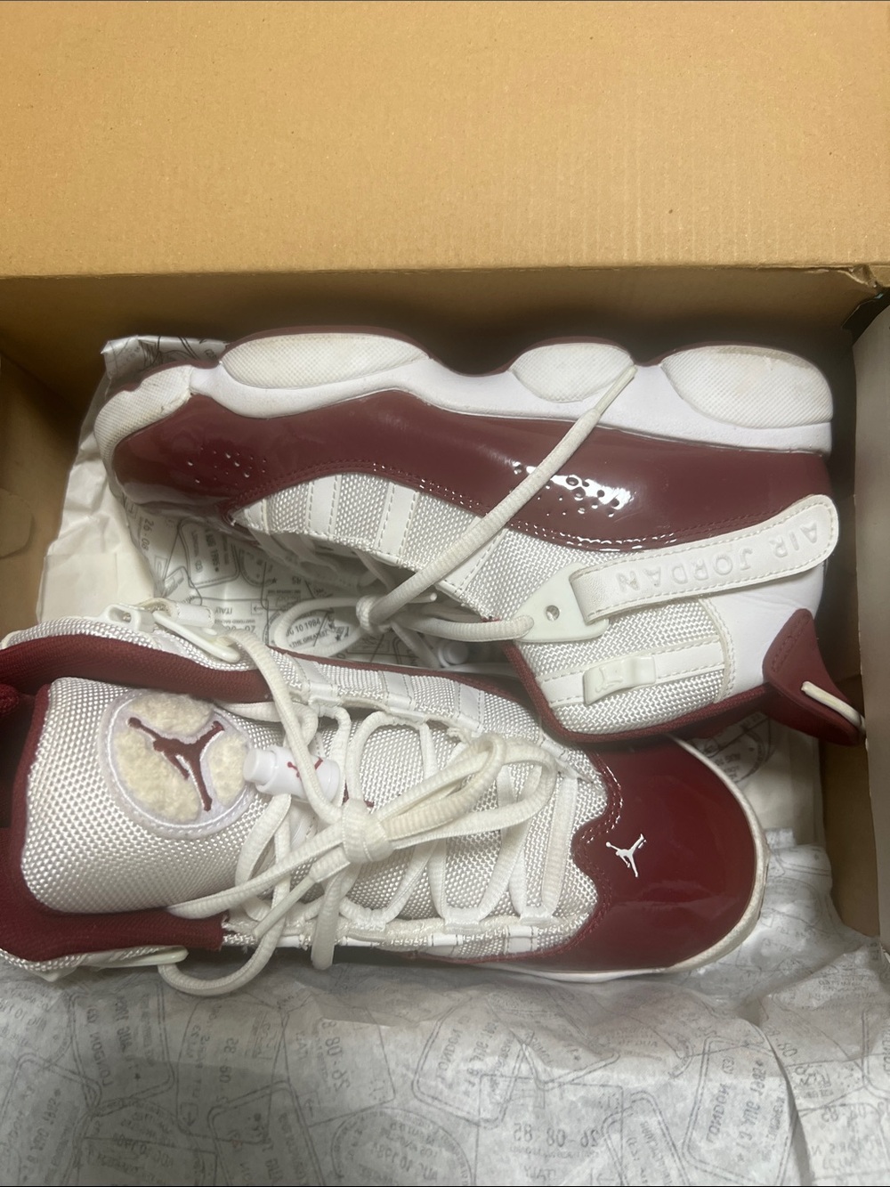 Jordan Kids' White & Maroon Low-Top Sneakers